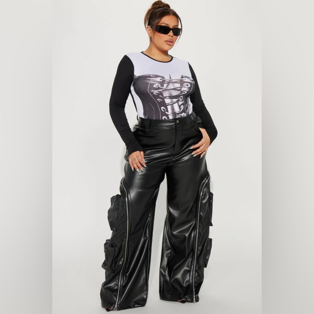 Fashion Nova Black Wide Leg Pants